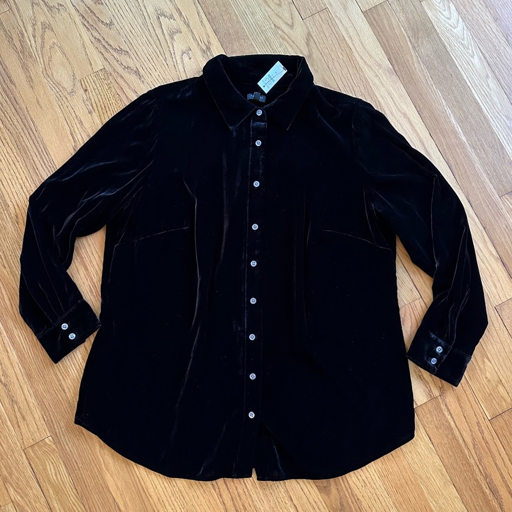 Talbots Velvet Button Down Shirt